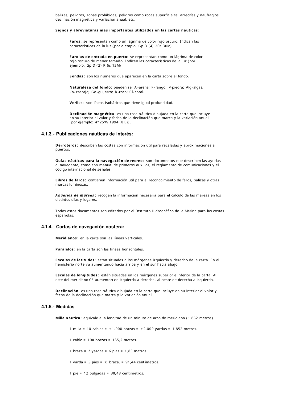 Elementos de la carta náutica: faros, sondas, rosa