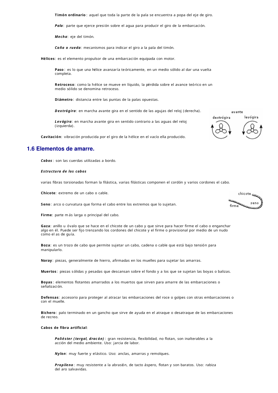 Estructura y elementos del casco